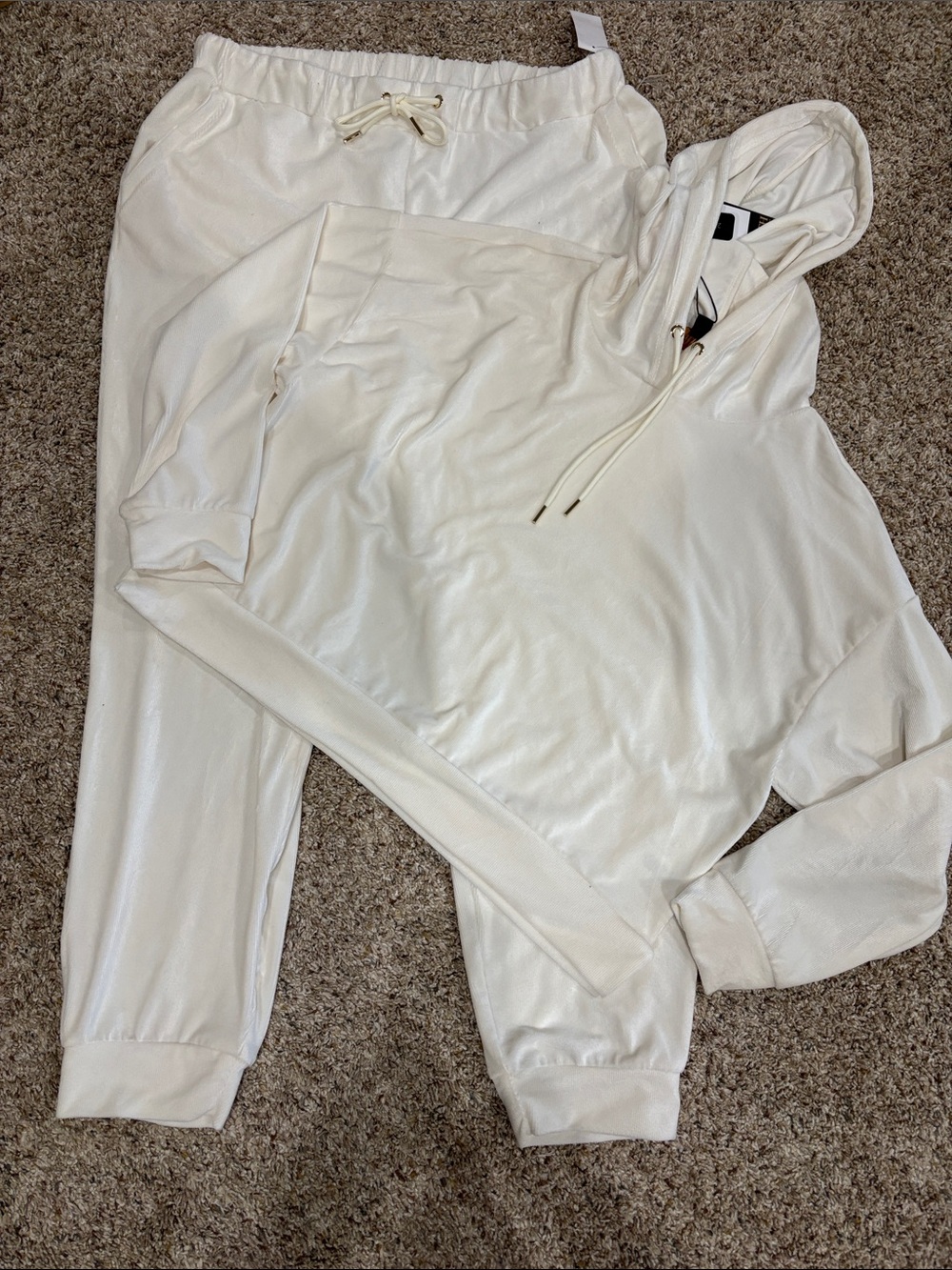Women's Cream Hoodie & Jogger Set - Cozy Loungewear
